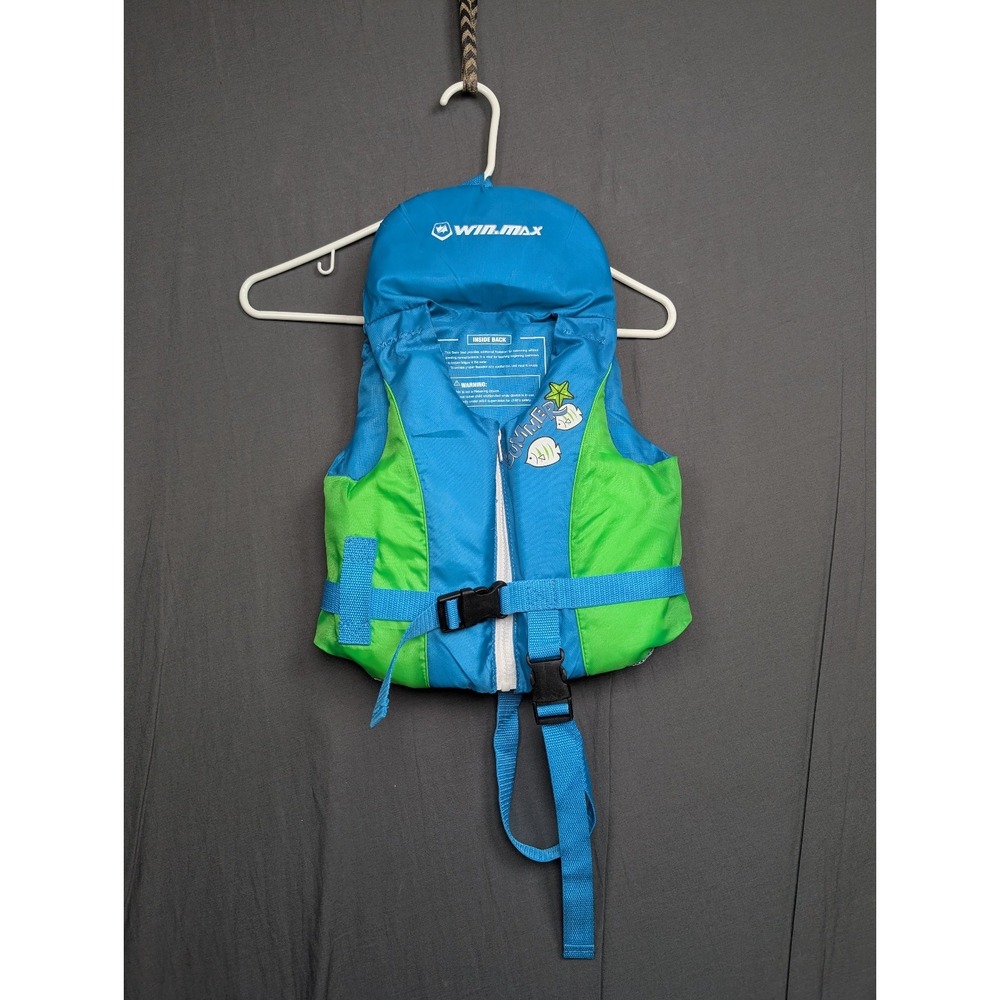 WIN.MAX Life Jacket, Size 2- 7 years Blue-Green